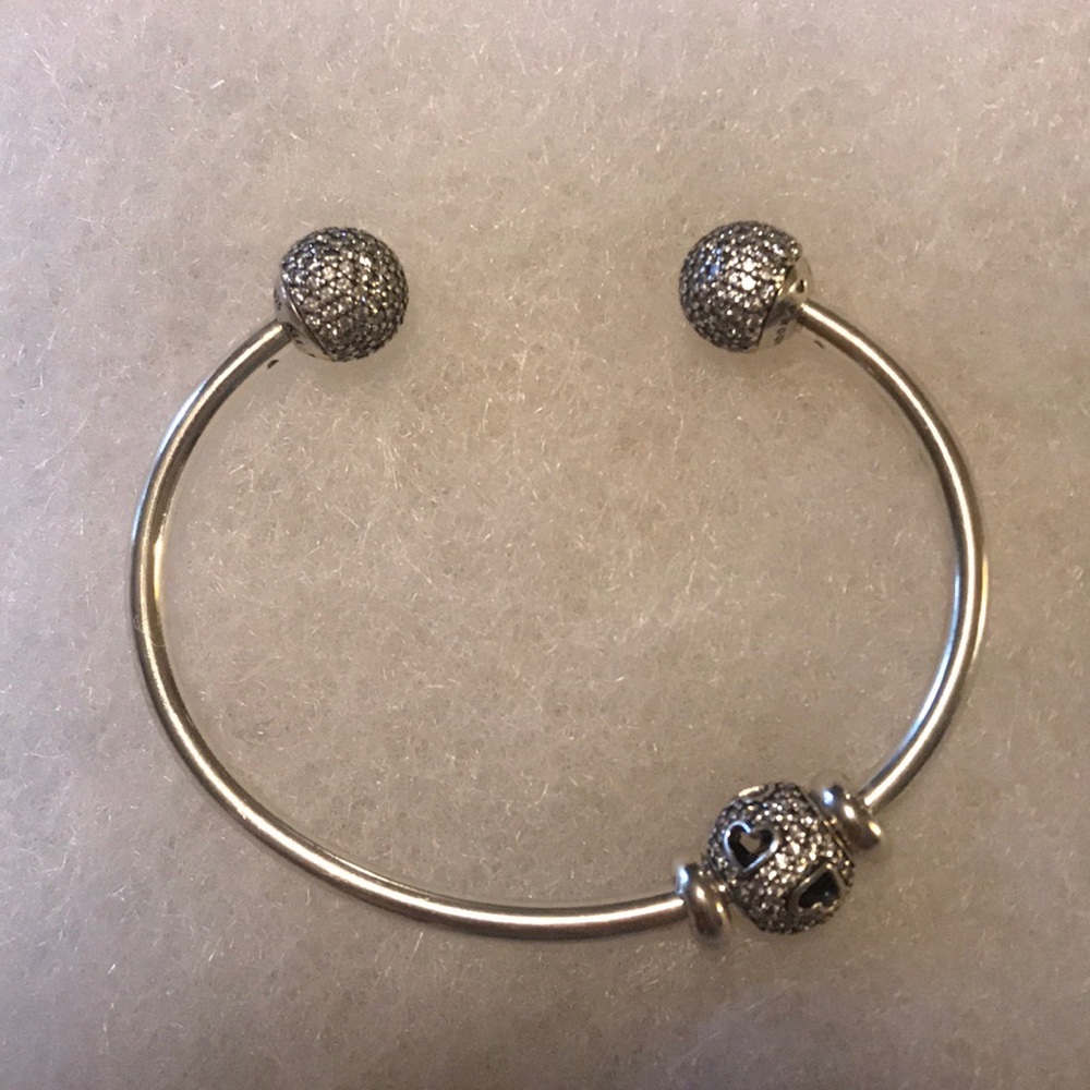 Pandora OPEN BANGLE BRACELET, CLEAR CZ